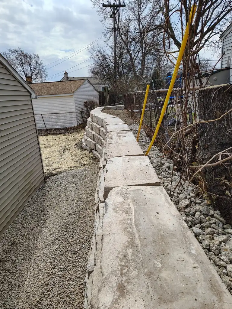 Cole residence large-scale retaining wall project — overview by The Guy Outdoor Services